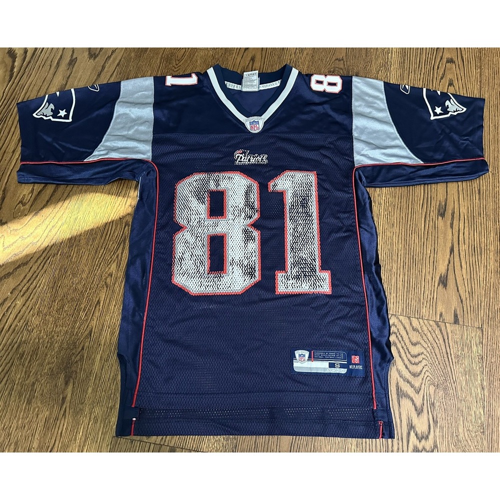 Reebok Randy Moss New England Patriots Blue #81 Men's Small NFL Jersey